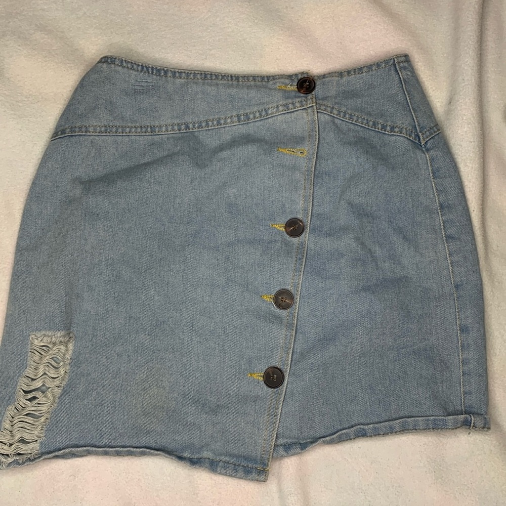 SHEIN button up Jean skirt